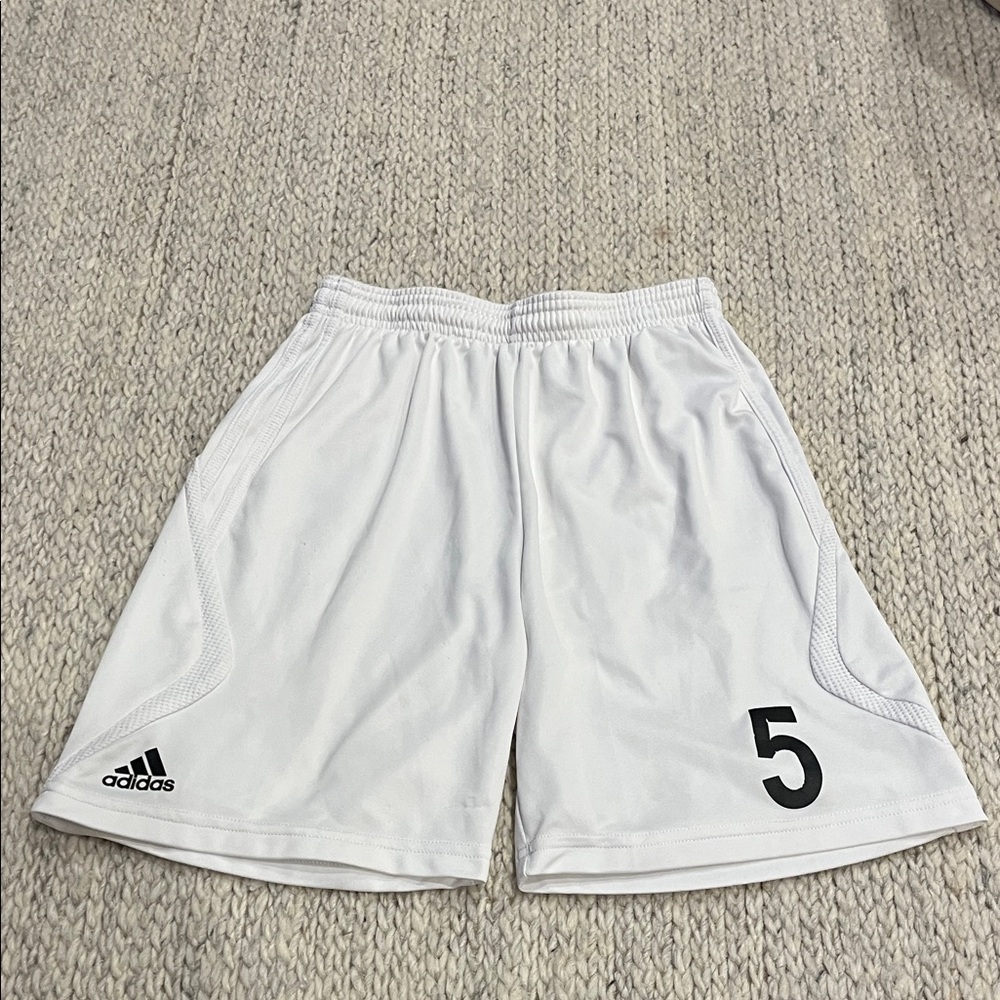 Adidas youth White Athletic Shorts #5 climacool